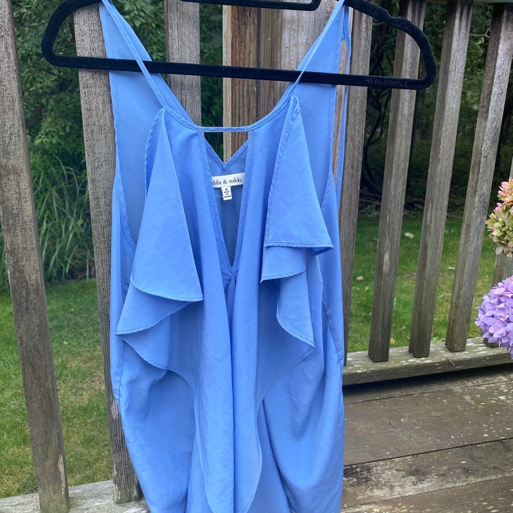 Robbi and Nikki Blue Flowy Blouse